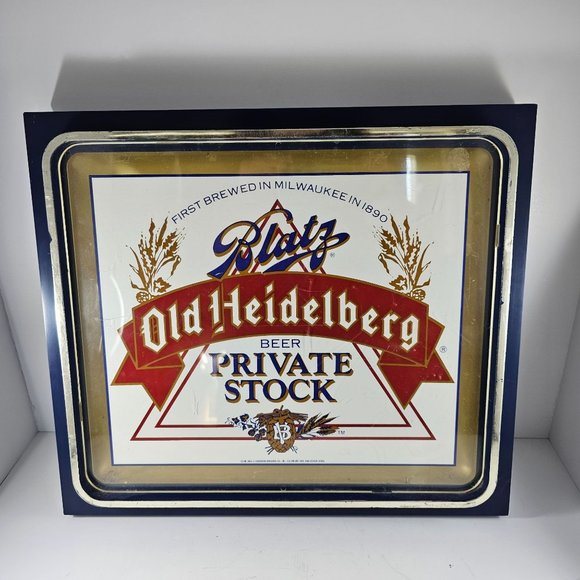 Vintage Blatz Old Heidelberg Private Stock Beer Sign 1986 - Picture 3 of 11